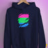 Polysexual Pride Flag Ripped Reveal Hoodie - Navy
